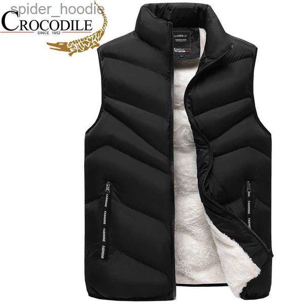 Piumino da uomo Parka Gilet in cotone di marca Gilet invernale da uomo in pile caldo di agnello Giacca da uomo spessa Plus Size Gilet S-8XL Gilet L230926