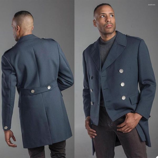 Abrigo de lana alto-Lo para hombre, trajes de solapa para hombre, traje para hombre, hecho a medida, invierno, grande, doble botonadura, Formal, de negocios, informal, graduación