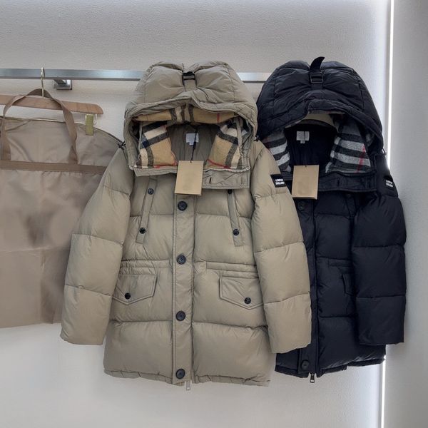 Puffermantel Frau Daunenjacken Wintermode Designer Parkas Mäntel Damen Klassische gestreifte Kapuzen-Puffjacke Oberbekleidung 23fw