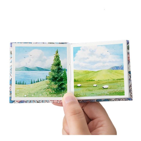 Blocos de notas 300g Mini portátil aquarela livro viagem esboço papel grão fino kawaii sketchbook para estudantes artistas pintura arte suprimentos 230926