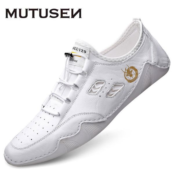 Sapatos de vestido tênis de couro para homens baixo corte mens primavera sapatos masculinos deslizamento-ons mocassins tênis brancos homens mocassins de couro 230925