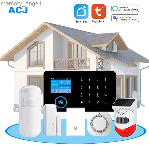 Sistemas de alarme ACJ PG103 Sistema de alarme WiFi Host para casa ou loja Segurança contra roubo 433 MHz GSM Wireless Connect Tuya Smartlife App Control YQ230926