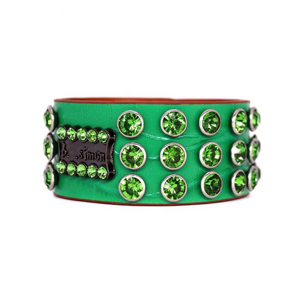 Bunter Hip-Hop-Armreif für Männer und Frauen, Diamant-PU-Textur, Punk-Straßenarmband