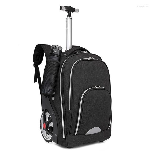 Malas de viagem 18 polegadas trolley mochila com rodas grande capacidade saco de rodas escola viagem rolando bagagem laptop negócio