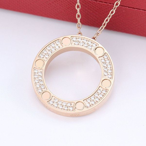 collana stilista collana cuore collana girocollo gioielli in oro catena da donna corda ciondolo doppio anello collane in oro con diamanti regalo per festa di nozze in oro argento da donna