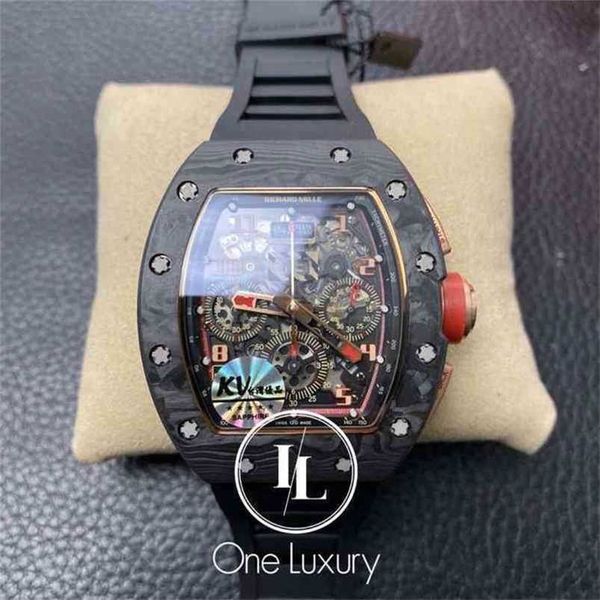 Bbr Fábrica RichasMille Luxo Top Quality Relógio de Pulso Mecânico Relógios Mecânicos Relógios Relógio de Pulso 011 Flyback Cronógrafo Edição Limitada em