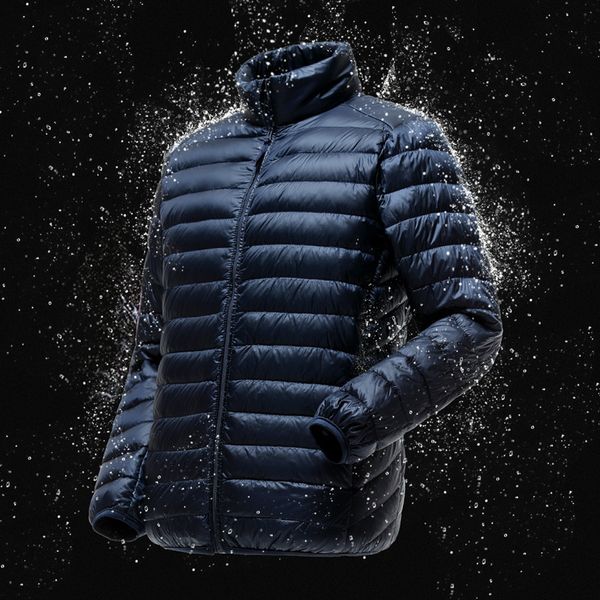 Parka in piumino da uomo Piumino leggero ripiegabile e resistente all'acqua Arrivi Autunno Inverno Moda maschile Colletto alla coreana Piumini 230926