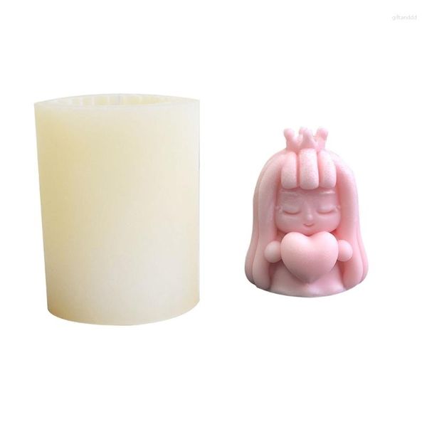 Moldes de cozimento Figura Molde de Silicone Menina com Vela de Amor Reutilizável Aromaterapia Resina DIY Decorações Epóxi Perfumadas