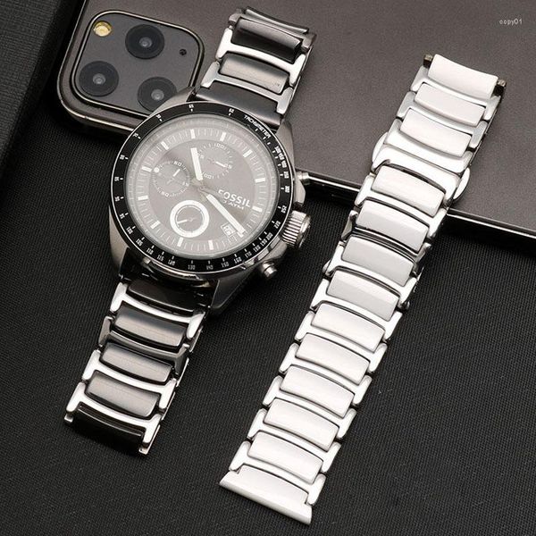 Uhren Bänder 20mm 22mm Band Keramikgurt Edelstahl Watchband Armband Schmetterling Klasze Männer Frauen Mode Armbanduhrgürtel