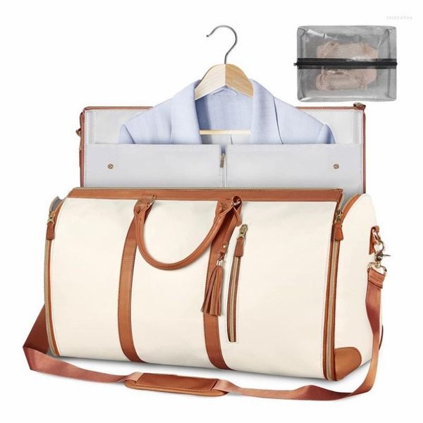 Borsoni Borsa da viaggio Borsa da viaggio Borsa a tracolla da donna PU Grande capacità Marca Nylon impermeabile Sport Palestra Borsa a tracolla da donna