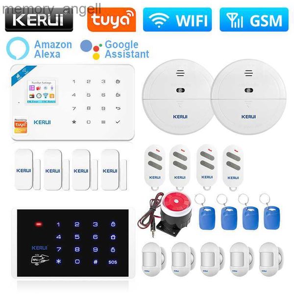 Alarmsysteme KERUI W181 Alarmsystem für Zuhause WIFI GSM Alarm Tuya Smart House Kit Unterstützung Alexa Bewegungssensor Türsensor 120 dB Sirene YQ230926