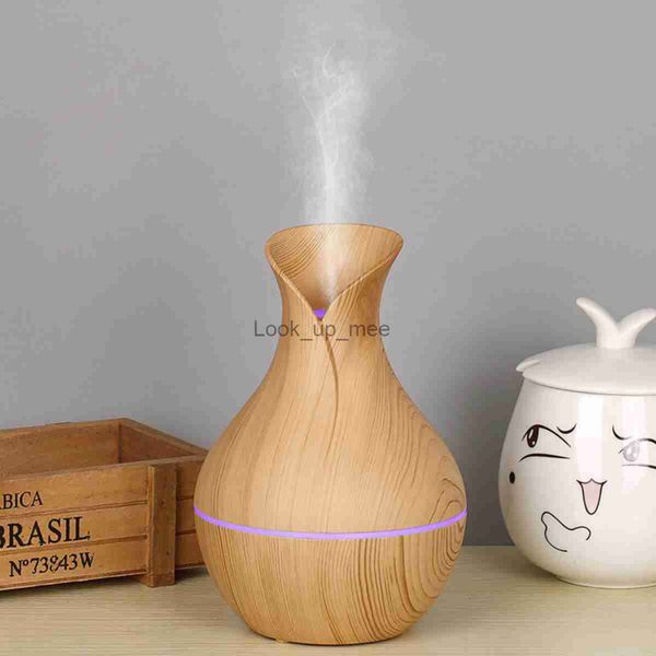 Luftbefeuchter Luftbefeuchter Verdampfer Luftreiniger Diffusor Aroma Ultraschall Holzvase Typ 7 LED tragbar YQ230926