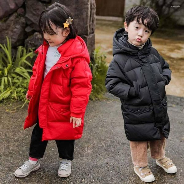 Piumino Saldi Parka con cappuccio Ragazzi Ragazze Giacca invernale Capispalla I bambini di taglia media e grande indossano capispalla caldi e casual in cotone 4 colori