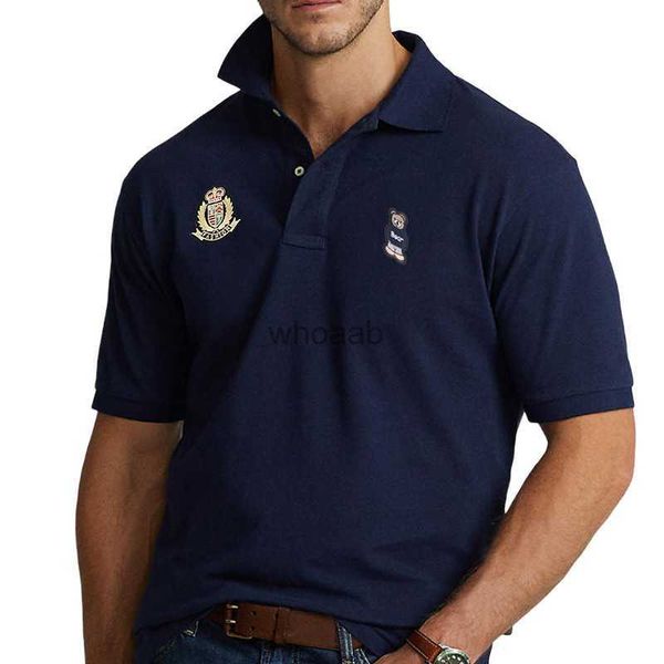 Camicie eleganti da uomo Polo Camicia da uomo Bear Summer Fit Type Alta qualità 100% cotone Manica corta da uomo Solid Business Casual T-shirt con risvolto S-5XL YQ230926