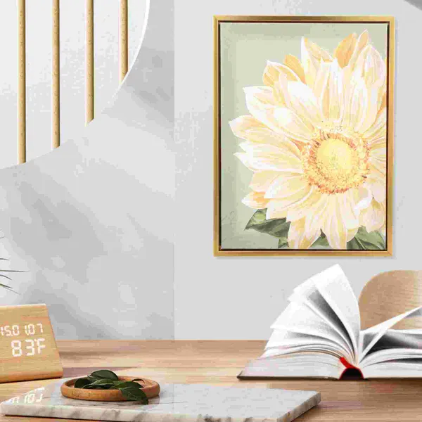 Papéis de parede amarelo cinza parede girassol lona decoração quadro pintura decorativa/pendurado decoração de imagem