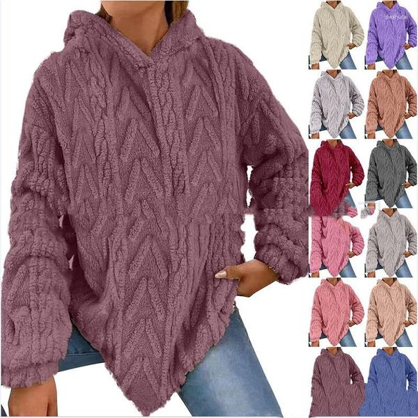 Felpe con cappuccio da donna 2023 autunno casual semplice cappuccio patchwork in tinta unita giacca maglione alla moda e confortevole abbigliamento manica lunga