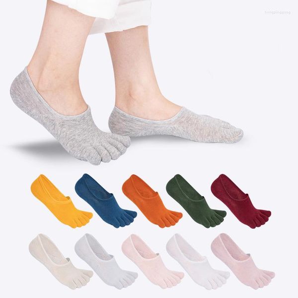 Мужские носки, 5 пар, летние тонкие дышащие хлопковые носки с пятью пальцами, низкие повседневные носки для мужчин и женщин, подарок на день рождения