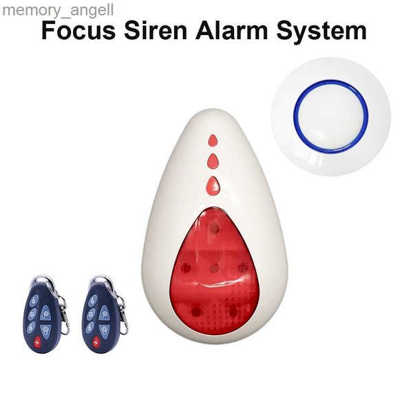 Sistemi di allarme Messa a fuoco 433 MHz / 868 MHz Suono e flash Sirena di allarme 100 dB Strobo forte Collegamento intelligente con sensore di movimento anti-animale domestico Telecomando YQ230926