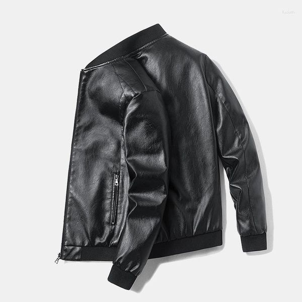 Jaquetas de pele masculinas jaqueta bomber de couro para 2023 estilo coreano fino roupas da moda homens casacos falsos