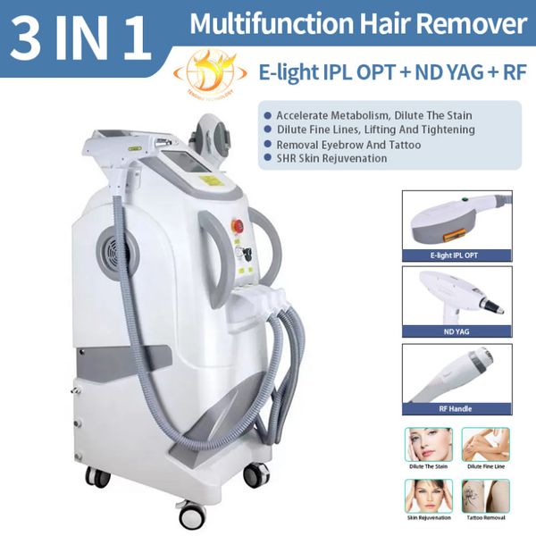 2023 alta nd yag laser ipl elight opt rf multifuncional salão de beleza máquina com 3 alças remoção permanente do cabelo tatuagem removedor199