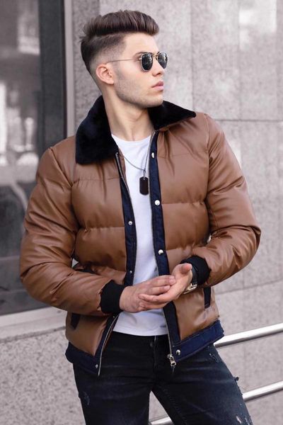 Jaqueta de inverno de pele masculina casaco quente 2023 temporada parkas sexy cor sólida selvagem masculino casual para baixo outono zíper topo