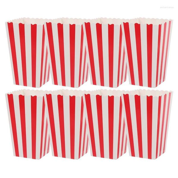 Confezione regalo 10 pezzi Scatola porta popcorn Scatole di carta Festa Matrimonio Compleanno Film Caramelle Sanck Sacchetti bomboniere Dolcetti per bambini Stoviglie per gli ospiti