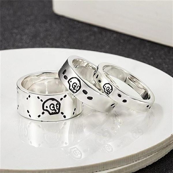 Anello in argento 925 con cuore d'amore di design Anello da donna con serpente Anello nuziale di coppia di alta qualità con scatola di design maschile e femminile Bu2623