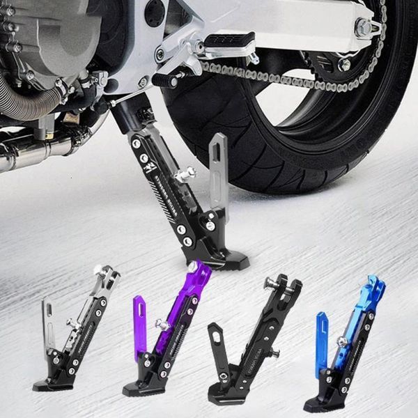 Steli per bici Poggiapiedi per bicicletta Metallo CNC Resistente alla corrosione Supporto regolabile Staffa per piede per scooter elettrico Moto 230925