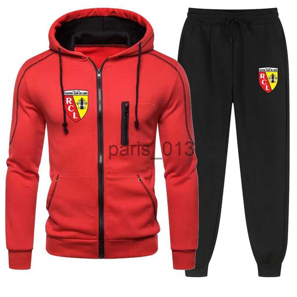 Homens Tracksuits Outono Inverno Mens Euro Club Rc Lens Define Zipper Hoodies Esporte Terno Jaqueta Casual Moletons Tracksuit Sportswear + Jogging Calças X0926