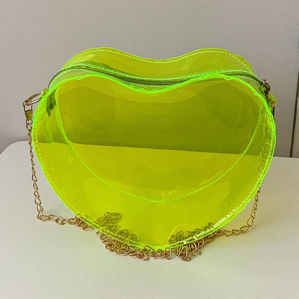 Abendtaschen Transparente kleine Umhängetasche für Frauen Candy Color Fashion Heart Shaped Clear Shoulder Messenger Mini PVC Tote 230926