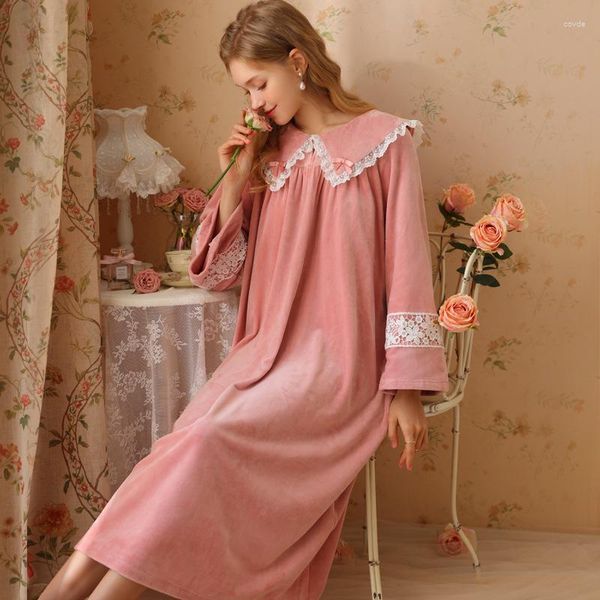 Женская одежда для сна, зимняя теплая фланелевая женская ночная рубашка, плотная ночная одежда из кораллового флиса, домашняя одежда