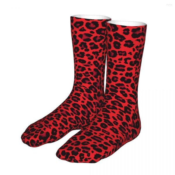 Calzini da uomo stampati leopardati rossi moda donna hip hop primavera estate autunno inverno regalo