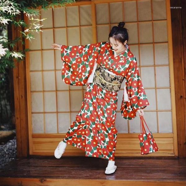 Ethnische Kleidung Wunderschöner japanischer Kimono Traditionelles Kleid Cosplay Weibliche Yukata Frauen Haori Japan Geisha Kostüm Obi Kimonos Frau Bademantel
