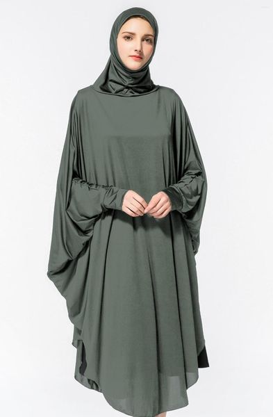 Roupas étnicas podem misturar cores tamanho moda muçulmana uma peça longa hijab com manga