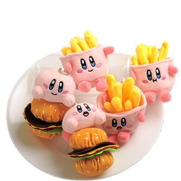 Peluş Anahtarlıklar Toptan 30 adet/lot 10cm sevimli patates kızartması hamburger doldurulmuş küçük kolyeler anahtarlık Kirby Peluş oyuncaklar bebek hediyeleri 230926