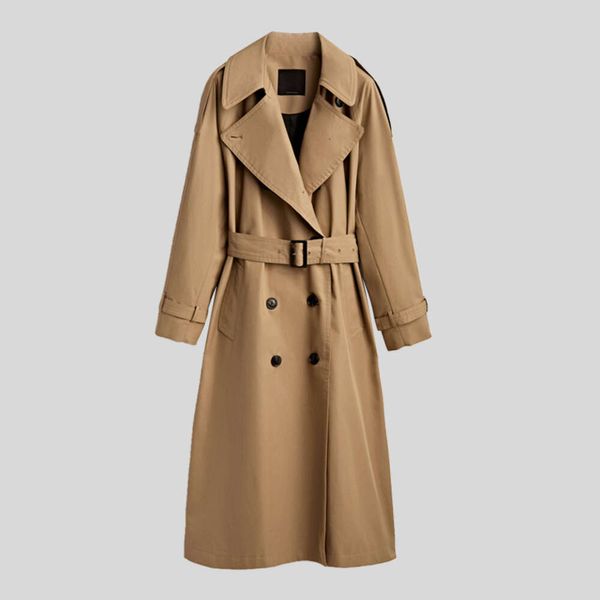 Trench da donna inizio autunno nuovo Md impermeabile alto vestibilità ampia giacca a vento lunga Massino Dutti