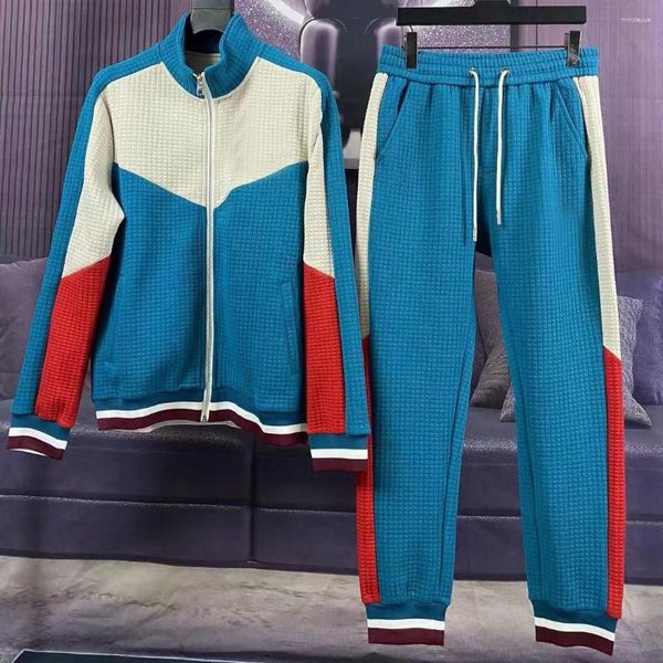 Herren-Trainingsanzüge, hochwertiger Herren-Trainingsanzug für Frühling und Sommer, lässiger Sportanzug, Damenjacke und Hose, zweiteiliges Set