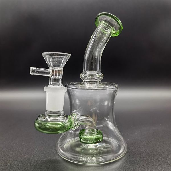 6 -Zoll -Shisha Water Pipe Glass Shisha Bong Raucher Becher Bong + 14 mm Glasschüssel
