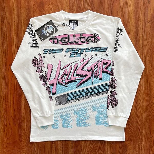 Tendenza europea e americana Hellstar Studios Brain Racer lettera manica lunga T-shirt Uomo Felpe girocollo manica lunga outdoor casual Street Felpe con cappuccio SMLXL