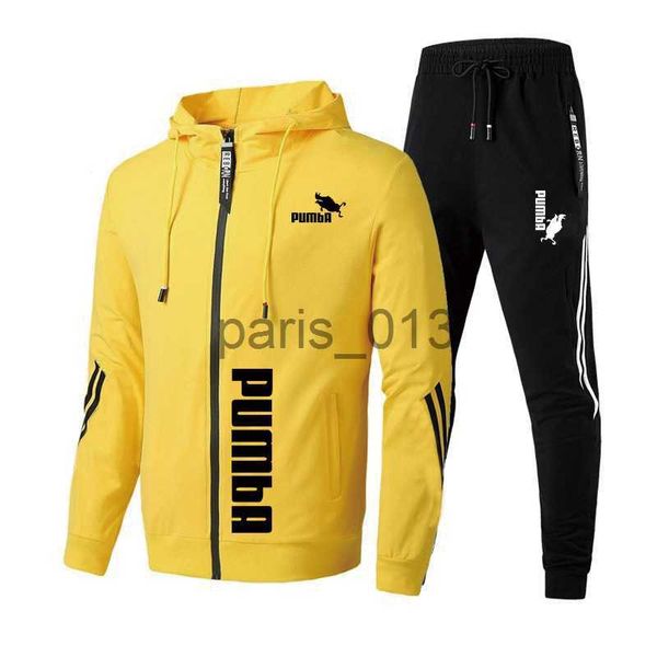 Homens Tracksuits 2023 Venda Quente Homens Tracksuit Zipper Hoodies Sweatpants Outono Inverno Alta Qualidade Masculino Diário Casual Jaquetas Esportivas Jogging Terno X0926