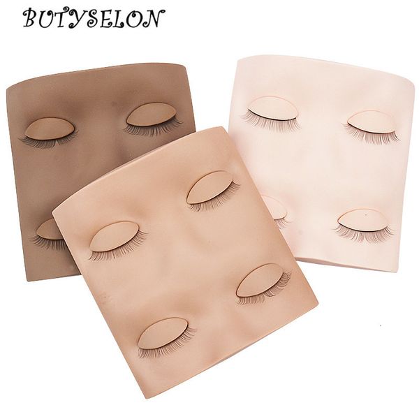 Strumenti per il trucco 1 pz Testa di manichino per ciglia con kit palpebra Forniture Pratica professionale Testa di manichino per ciglia in silicone per estensione ciglia 230925