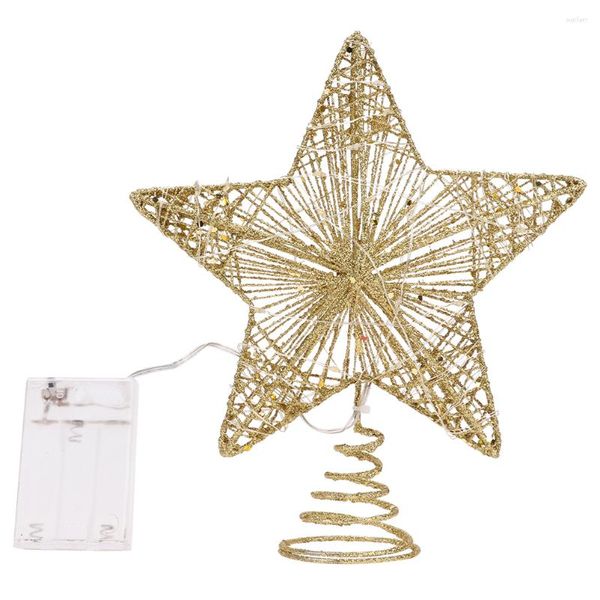 Figurine decorative Decorazione per albero di vacanza Decorazioni natalizie per stelle superiori Illuminazione per esterni Pentagramma