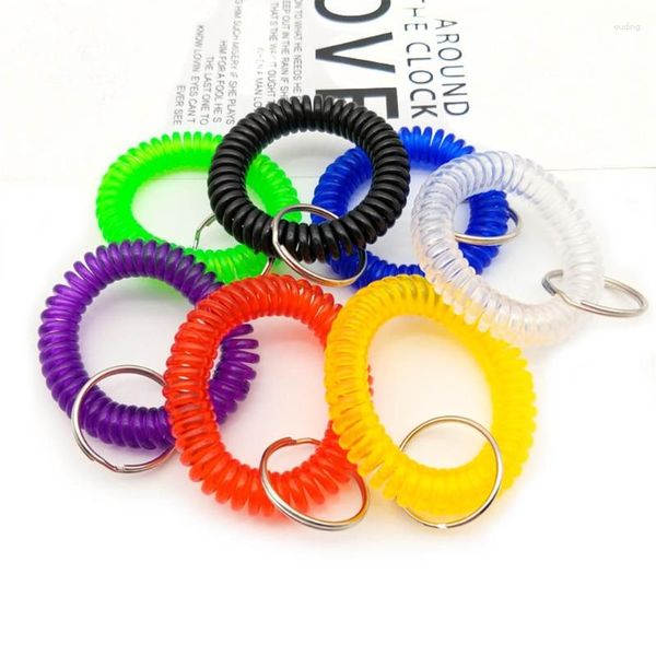 Link pulseiras colorido para chaveiro pulseira chaveiro pulseira-grande círculo plástico pulseira titular feminino presen