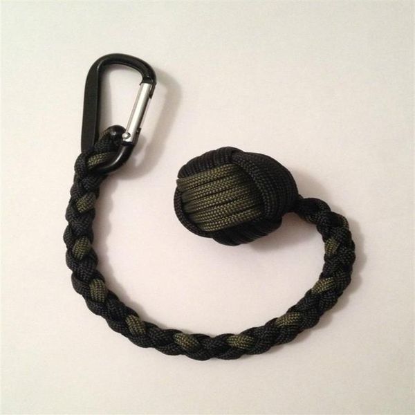 Portachiavi Monkey Fist 1 Portachiavi in paracord 550 con sfera d'acciaio per autodifesa Realizzato artigianalmente in China207i