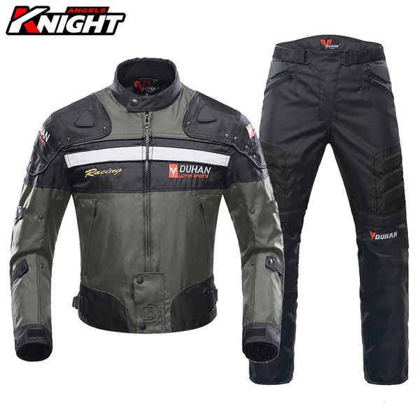 Jaquetas masculinas Duhan Jaqueta de motocicleta Calças Terno Jaqueta de corrida à prova d'água Protetora Motocross Removível Forro Four Seasons Jaqueta de motocicleta 230925