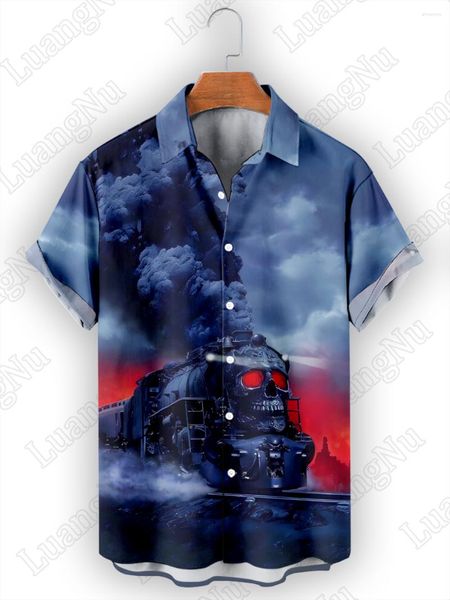 Camicie casual da uomo Costume di Halloween Manica corta Abbigliamento di alta qualità Magliette da festa orribili Camicia con bottoni per uomo T-shirt Camicetta