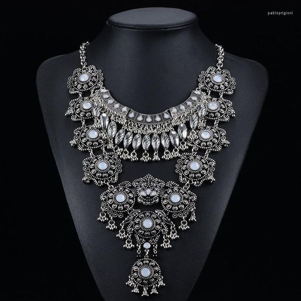 Ожерелья с подвесками 2023, цыганское винтажное макси-ювелирное изделие, модный воротник, этническое богемное массивное ожерелье, женское высококачественное хрустальное колье