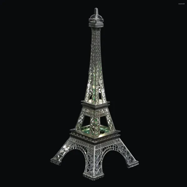 Figurine decorative Torre Eiffel Ornamento da tavolo Ornamento Decorazioni per ufficio Moda delicata casa luminosa da viaggio in plastica luminosa