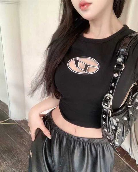 Женские блузки, рубашки, дизайнерская летняя новая одежда 2023 года Yu Shuxin, футболка в том же стиле с надписью Spicy Girl, облегающая женская футболка с коротким рукавом LIQ7 ID9N