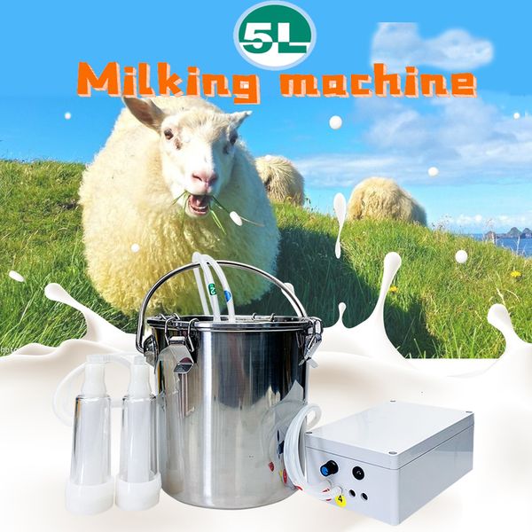 Altre forniture per animali domestici Mungitrice per capre a impulsi da 5 litri 220 V Arresto automatico Bovini Pulsanti Pompa per vuoto a secchio per mungitrice in acciaio inossidabile 230925